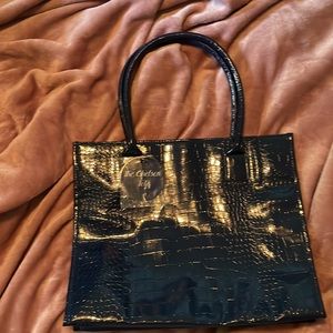 NWT The Chelsea Tote Purse Laptop Navy Croc Bag